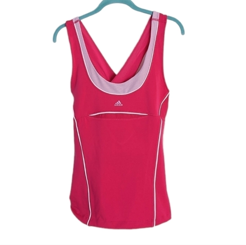 ADIDAS barbie pink sport workout yoga tank top size XL c5